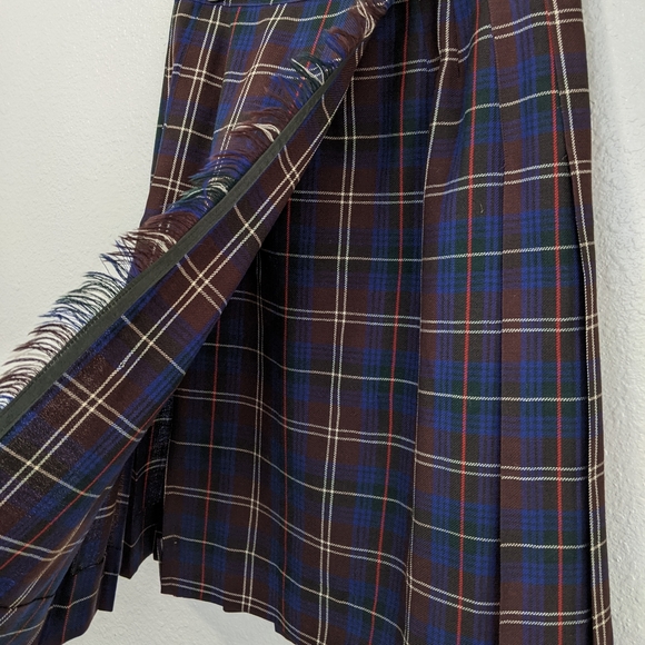 Windsor Vintage 100% Wool Plaid Kilt - Picture 2 of 12